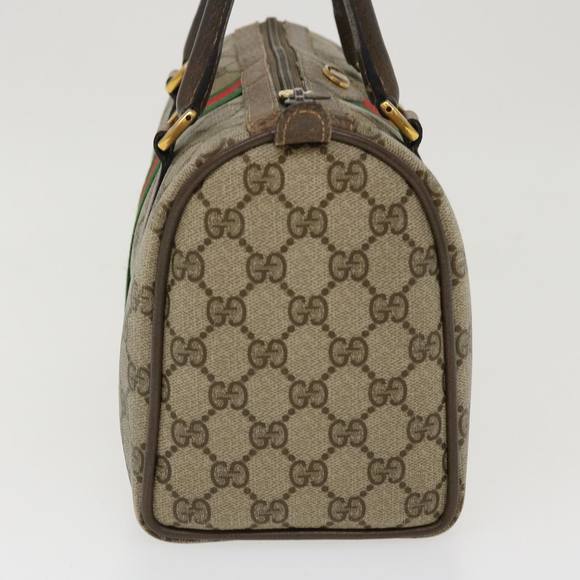 GUCCI GG Canvas Web Sherry Line Hand Bag Beige Red Green 98 02 006 Auth ki2795 - Picture 3 of 16